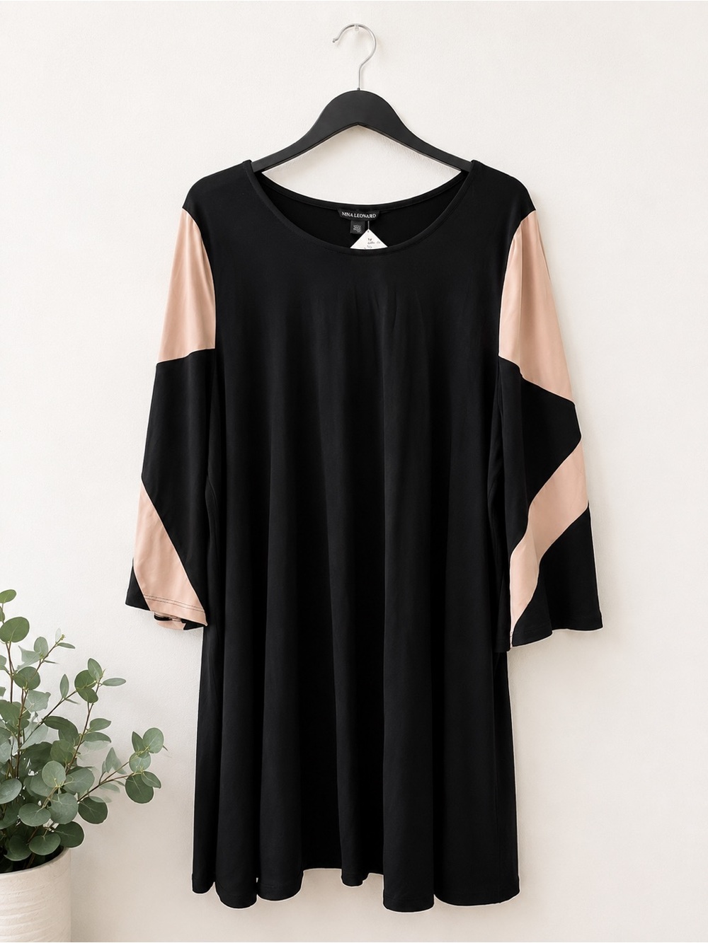 NWT New Nina Leonard Plus Size Black Dress 1X